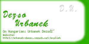 dezso urbanek business card